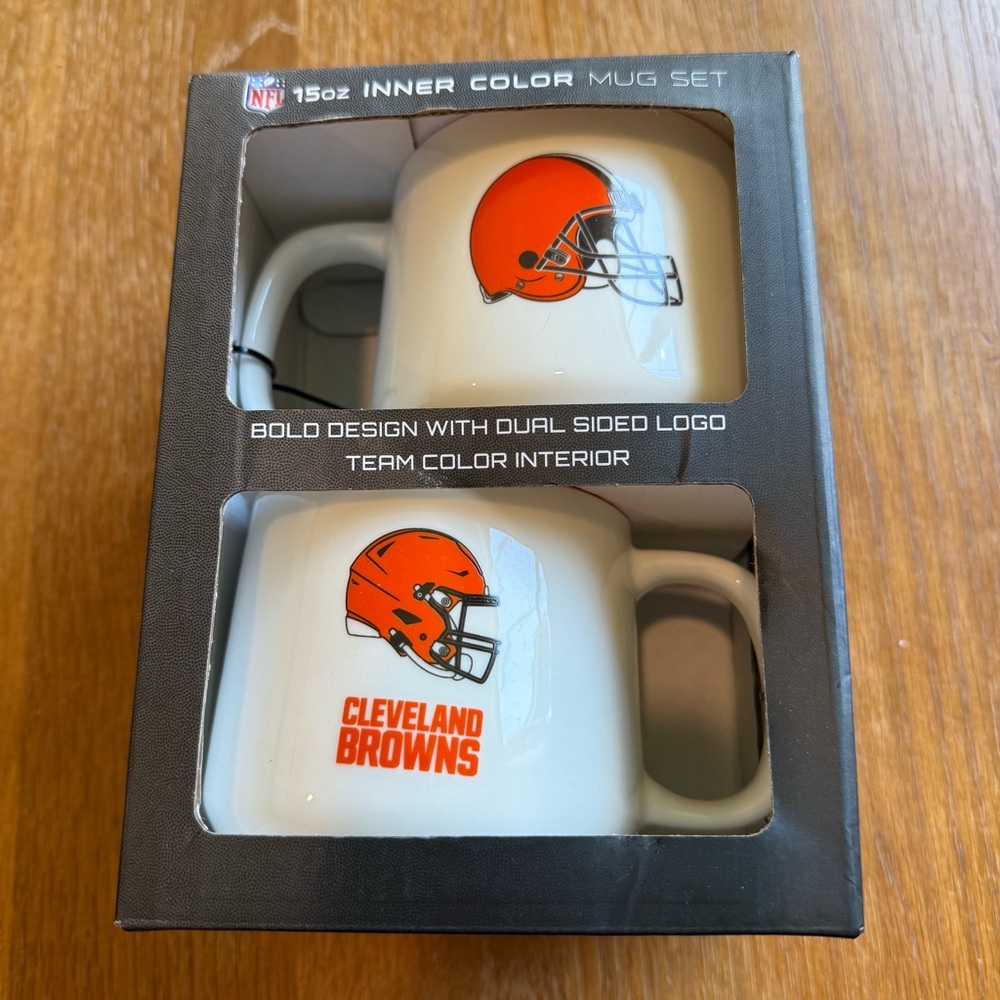 Cleveland Browns 15oz Mug Set NFL Set of 2 NEW